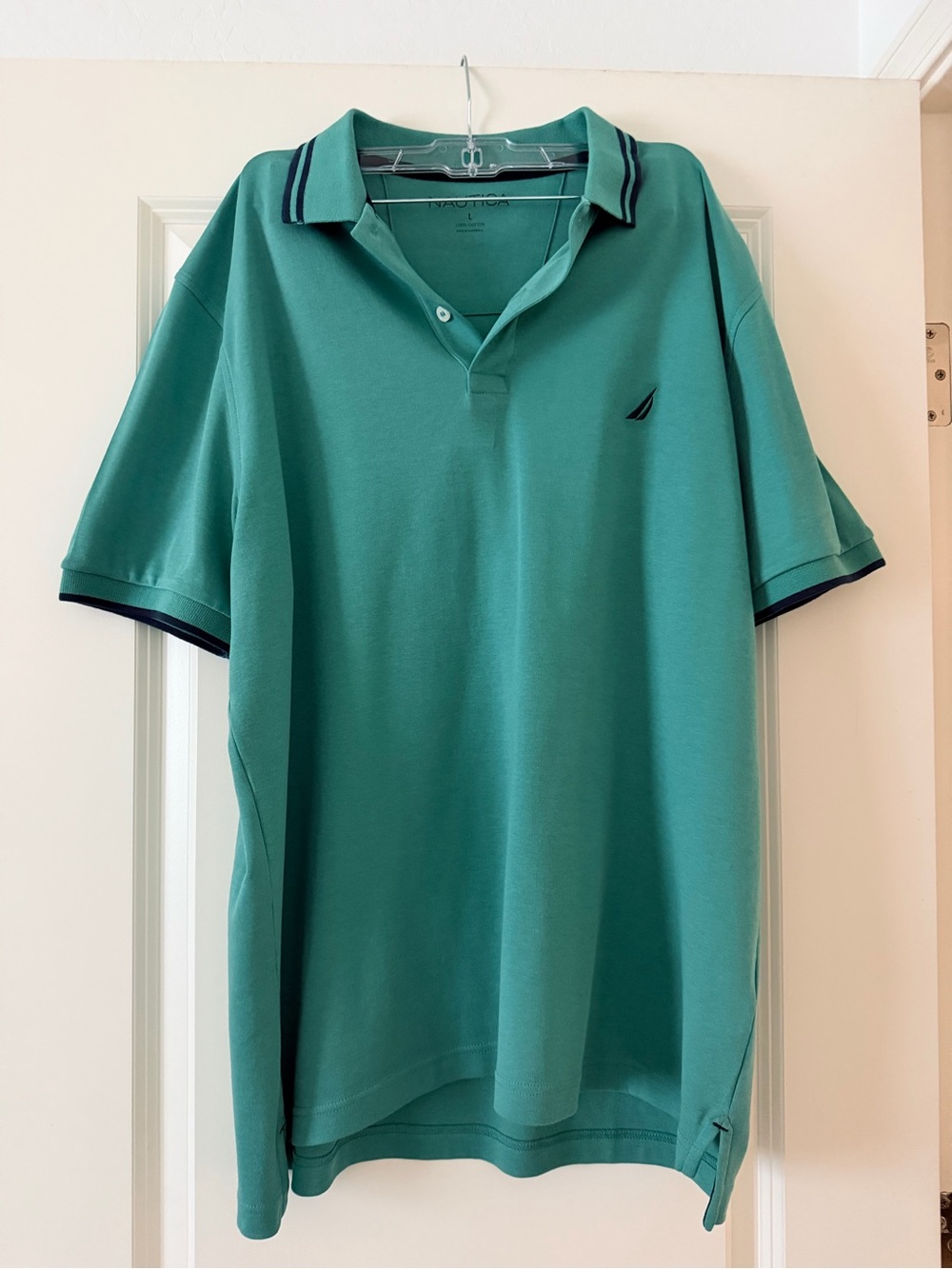 Nautica Teal Polo with Navy Trim